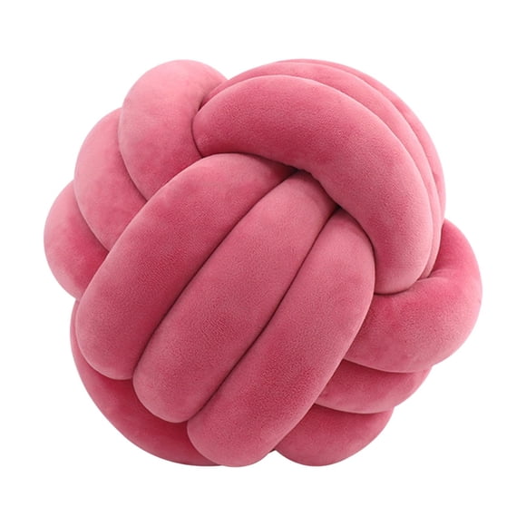 Lipstore Knot Pillow Ball Thick Comfortable Knotted Pillows for Living Room Home Sofa Light Rose Red