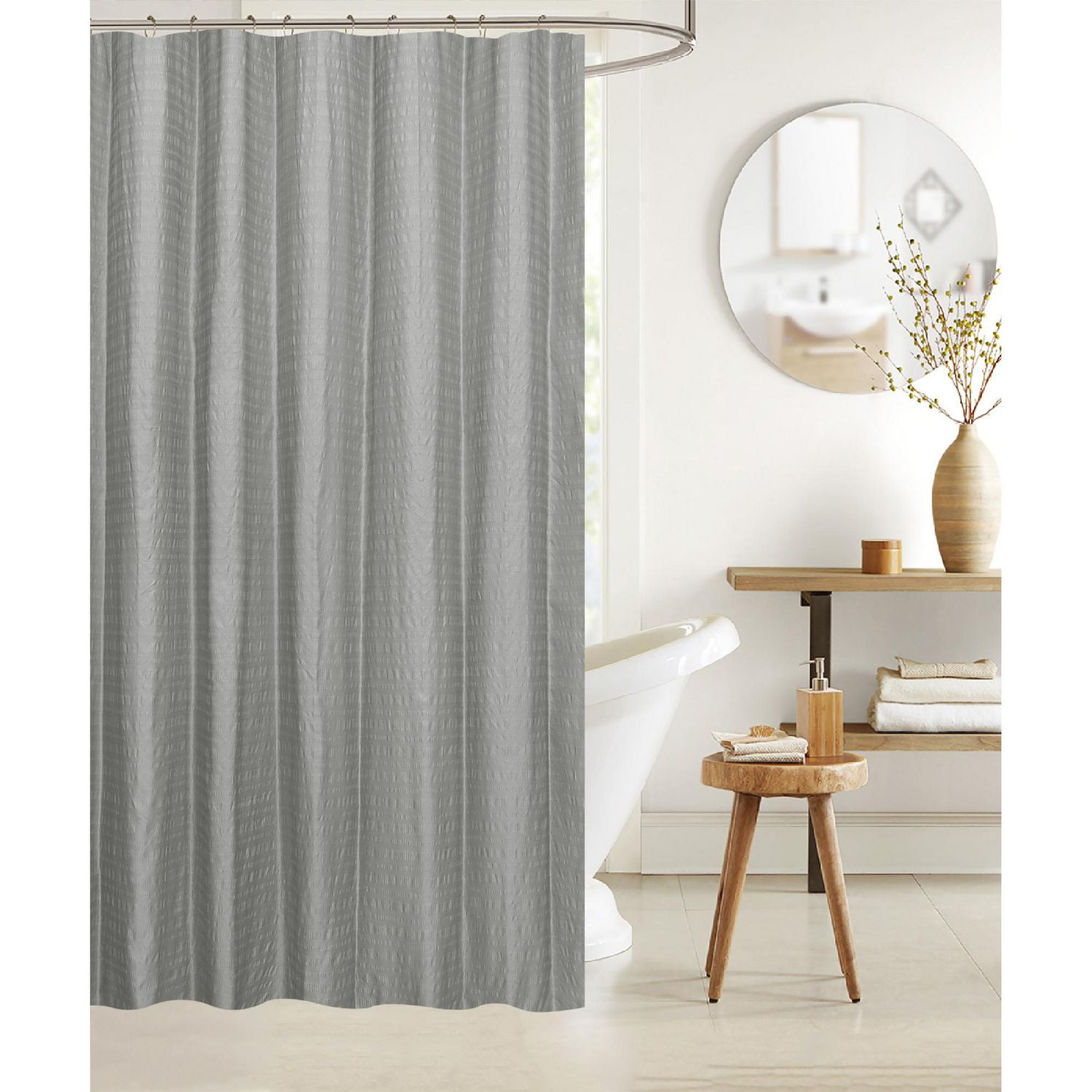 IH Casa Decor Curtain De Douche En Relief Avec Crochets C Gris
