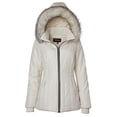 thumbnail image 4 of Sportoli Womens Winter Coat Faux Fur Trim Hooded Down Alternative Puffer Jacket - Cream (3X), 4 of 7