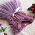 thumbnail image 3 of XDZJLR Robes pour Filles Manches Volantes Imprimés Nœud en Maille, 3 of 4