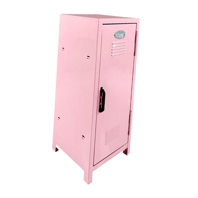 Small Makeup Storage Cabinet Vertical File Cabinet for Cotton Pad Entryway Pink