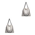 thumbnail image 1 of kurtrusly 1/2/3 Wide Application Convenient And Practical Chain Handbag For Women - Foldable Shoulder Bag Fashion PU Chain Shoulder Bag silvery 2PCS, 1 of 6