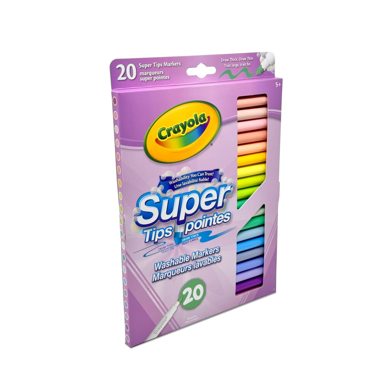 Crayola Super Tips Pastel Washable Markers, 20 Count