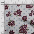 thumbnail image 1 of oneOone Popeline de Coton Sergé Bordeaux2 Tissu Floral et Géométrique Matière de Robe Tissu Imprimé Tissu au Mètre 56 Pouces de Large, 1 of 4