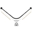 thumbnail image 2 of Misounda Shower Rod Adjustable L Shaped Shower Curtain Rod Drilling Install 304 Stainless Steel Curved Shower Rods 35.5-47.2×35.5-47.2 With 24 Rings For Bathroom,Bathtub,Fitting Room -Black, 2 of 9