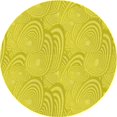 thumbnail image 1 of Ahgly Company Tapis Rond Lavable en Machine Intérieur Transitionnel Jaune Canari, 3 Pieds Rond, 1 of 7