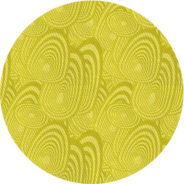 Ahgly Company Tapis Rond Lavable en Machine Intérieur Transitionnel Jaune Canari, 3 Pieds Rond