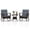 Gris, variante sur Costway Ensemble Bistro à Bascule 3 Pcs avec Coussins Amovibles et Table Basse à Dessus en Verre Trempé Brun