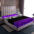 thumbnail image 4 of Erosebridal Teens Leopard Print Bed Sheets Set Queen Size, Wildlife Bed Sheets Queen, Geometry Striped Decor, 4pcs, 4 of 7
