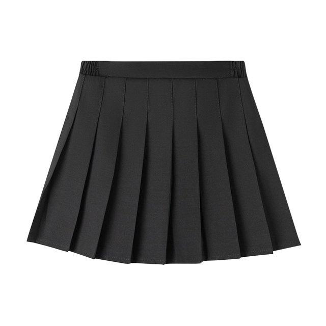 MeetoTime Girls Pleated Skirt Solid Color Plaid Printed Half Dress with Inner Lining 9-16 Years Children Clothes