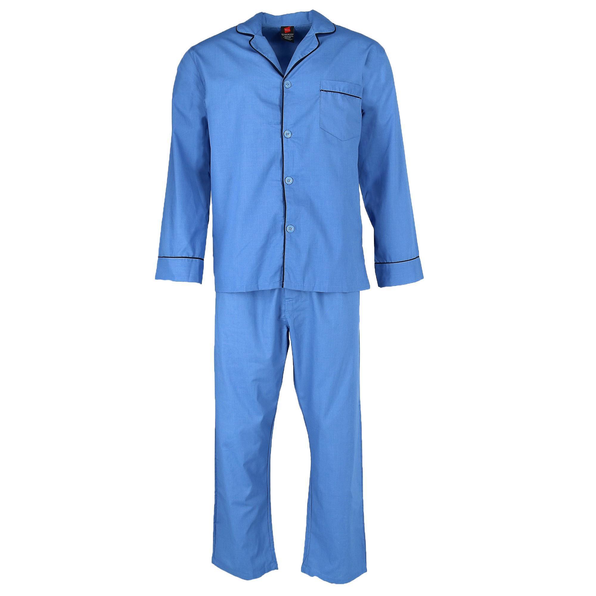 Hanes Ensemble de Pyjama en Popeline à Manches Longues (Grande Taille pour Hommes)