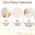 thumbnail image 3 of Uxcell 2Pcs 60 x 60 Inch Clear Plastic Tablecloth, Waterproof Oilproof Square Vinyl Table Cover Protector, Table Cloth for Dining, Parties and Holidays, 3 of 6
