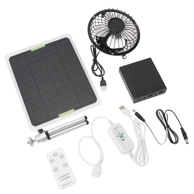 Solar Powered Dual Exhaust Fan, Chicken Coops Solar Fan 2350RPM Wide Application Ventilation for Pet Houses