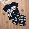 thumbnail image 2 of Faithtur Little Boy 2PCS Outfit Set Dinosaur Printed Top Short Loose Pants, 2 of 9