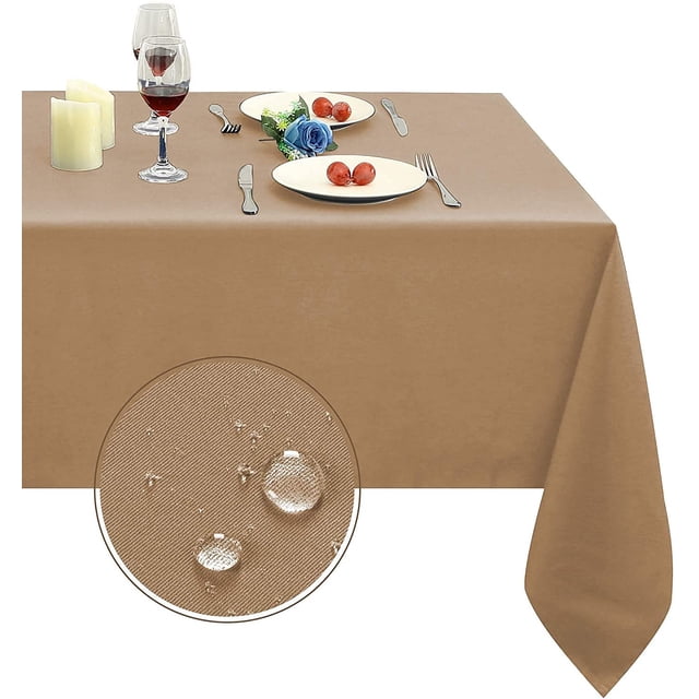 ORUYROP 210GSM Rectangle Table Cloth-Heavy Duty Water Proof Microfiber Tablecloth, Decorative Fabric Table Cover for Outdoor and Indoor Use (Coffee, 54 x 54 Inch )