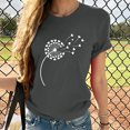 thumbnail image 1 of Meichang T-Shirts Graphiques Tendance pour Femmes Nouveauté Drôle Mignon T-Shirts à Imprimé Pissenlit Décontractés Col Rond Manches Courtes T-Shirts Légers Hauts, 1 of 5