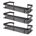 thumbnail image 4 of Shower Shelf Basket, Shower Storage Rack 3 Layers Punch Free Anticorrosion Aluminum  For Home Black,Black Gold, 4 of 8