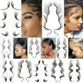 thumbnail image 4 of 2 Pcs Baby Hair Tattoo Stickers Waterproof Tattoo Edges Baby Hair Long Lasting Temporary Tattoo Sticker, Style 06, 4 of 4