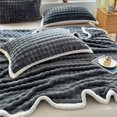 thumbnail image 4 of Bwiyojiz Home & Kitchen Decor Bedding Textiles Blankets Throws 59x40 in Fleece Throw Blanket for Couch Soft Warm Fluffys Cream Solid ColorBlanket Decorative and Giftable Striped, Gray, 4 of 6