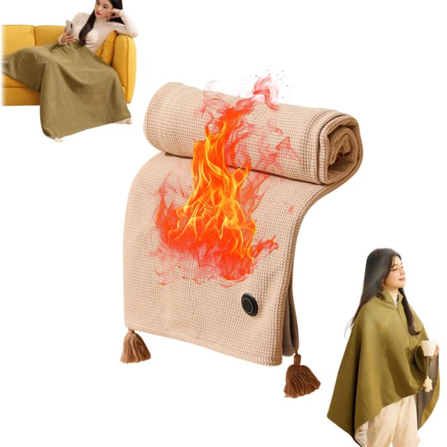 Clearance!Ymkly Portable Heated Shawl For Women Portable Heated Blanket For Outdoors USB With Snaps USB Heated Blanket Battery Operated For Women Family Lovers