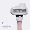 thumbnail image 3 of Flamingo 5-Blade Women's Razor - 1 Razor Handle + 2 Razor Blade Refills - Rose, 3 of 7