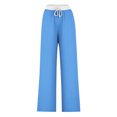 thumbnail image 4 of Pants for Women, Womens Fashionable Striped Printed Drawstring Wide Leg Pants, 4 of 4