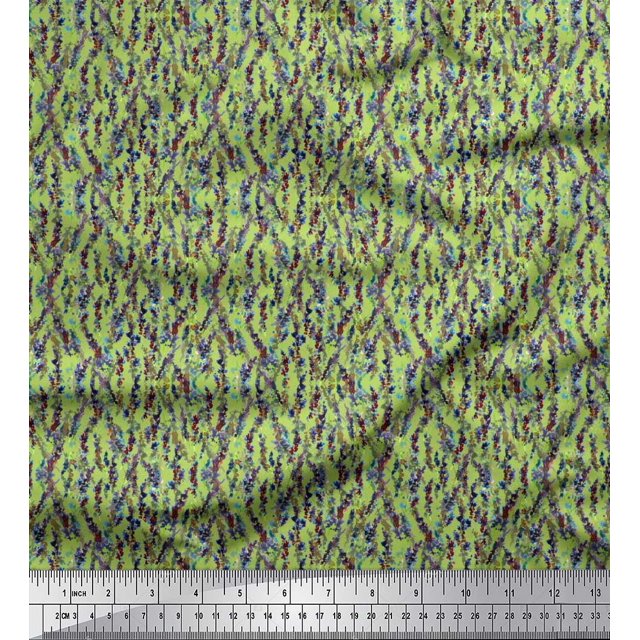 Soimoi Poly Georgette Fabric Floral Shirting Print Sewing Fabric Yard 52 Inch Wide