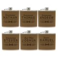 thumbnail image 2 of Personalized Groomsmen, Best Man, Groom Flask Sets - Uniform MPM Style Brown (6), 2 of 4