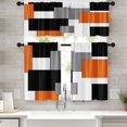 thumbnail image 1 of Orange Kitchen Curtains Black Grey Window Curtains Valance and Tier Set 36 Inch, White Modern Rod Pocket Short Tier Curtain for Bathroom, Abstract Art Small Cafe Curtains for Window Decor, 1 of 5