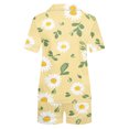 thumbnail image 3 of Jamicy Pyjama Super Doux pour Femmes Mode Décontractée Imprimé Haut à Manches Courtes à Col à Revers avec Short Ample Confortable Ensemble de Pyjama pour la Maison, 3 of 4