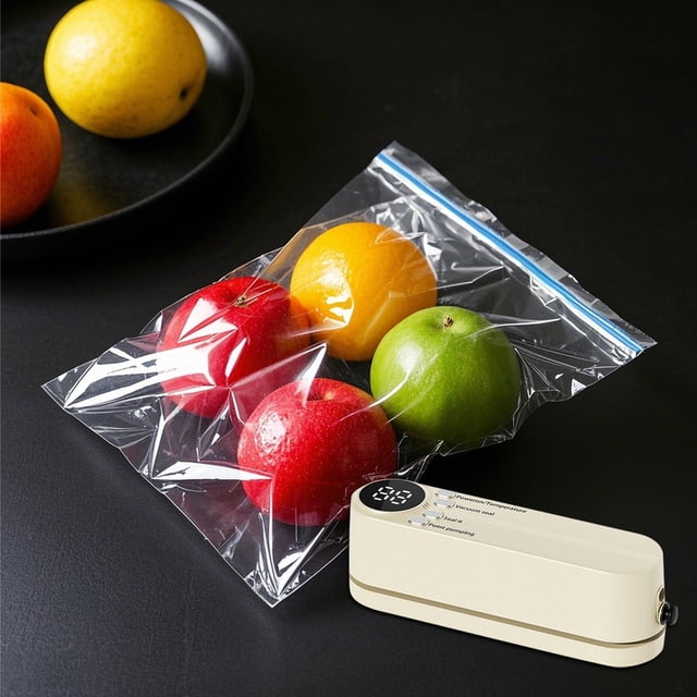 Binwennn Scelleuse sous Vide Portable pour Aliments, Mini Machine de Scellage sous Vide Sans Fil Rechargeable, Affichage Numérique, Conservation des Aliments, Machine de Scellage Thermique