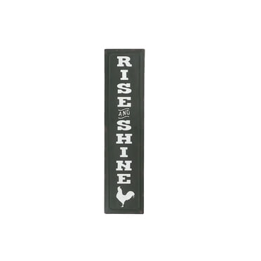 IH Casa Decor Vertical Embossed Metal Sign Rise And Shine