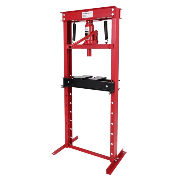 PioneerWorks 12-Ton Hydraulic Press, Heavy Duty Benchtop Hydraulic Shop Press with 2 Press Plates, H-Frame Adjustable Garage Floor Press for Car Repair and Garage