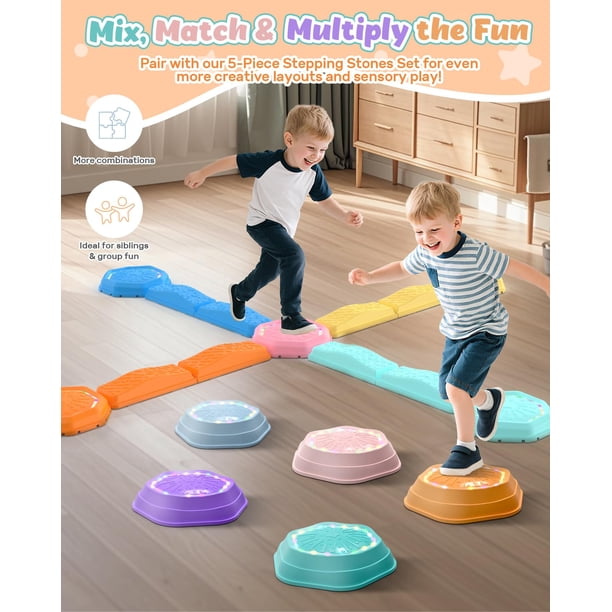 AIYAPLAY Poutre D'équilibre Pour Enfants, Cadre Interactif Antiderapant Plastique Multicolore~20bvv9mqhj001