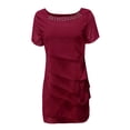 thumbnail image 5 of 2025 Robe à Col en V pour Dames à Manches Courtes, à Lacets, Imprimée, Grande Jupe, Robe d'Été pour Femmes, Robe Maxi pour Dames, Robes d'Été Décontractées pour Femmes, Robe de Saison, Robes Chemise Maxi, Robes Longueur Genou fo, 5 of 5