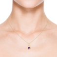 thumbnail image 4 of Angara Collier en Améthyste Naturelle - Pendentif Solitaire en Améthyste Ronde Nœud Infini en Or Jaune 14 K pour Femmes, 4 of 8