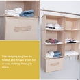 thumbnail image 2 of Cotton Linen Hanging Closet Multi Layers Pockets Clothes Organizer Bag Folding Shelves Dual Hooks Wardrobe Sorting Rack Blue Drawer, 2 of 9