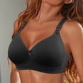 thumbnail image 2 of B91xZ Soutien-Gorge Triangle à Bretelles Ajustables Décontracté Confortable Grande Taille à Fermeture avant à Armatures, Noir 100D, 2 of 4
