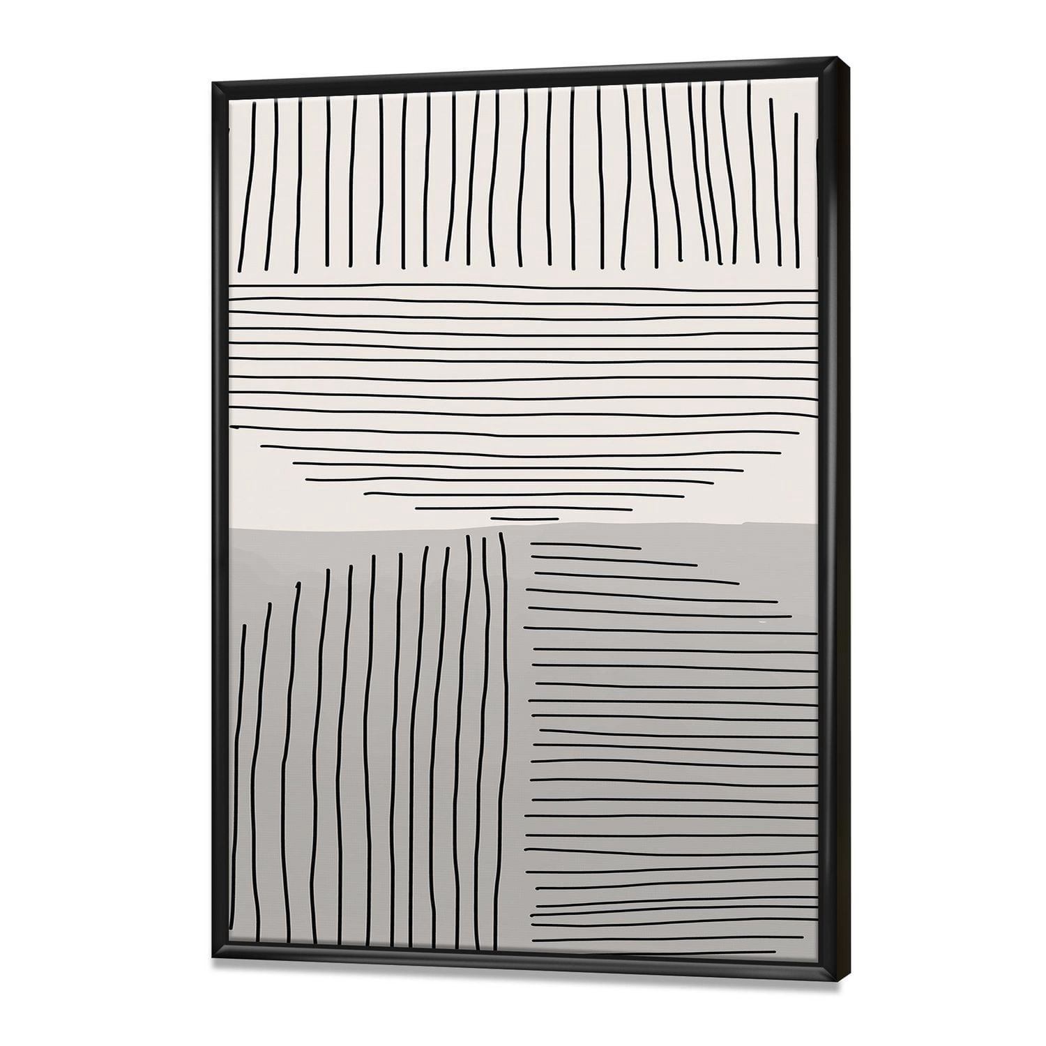 Designart Lignes géométriques minimales et cercle VI ART MURAL À CADRE FLOTTÉ