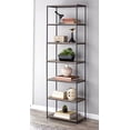 thumbnail image 4 of Mainstays 6-Shelf Metal Frame Bookcase, Rustic Brown, 4 of 6