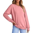 thumbnail image 1 of Chandails en Molleton Col en V pour Femmes Manches Longues Décontractées Tops Pull Oversize, 1 of 5