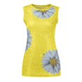 thumbnail image 3 of Débardeur pour Femmes Hauts d'Été Col Rond Imprimé Marguerites Sans Manches T-Shirts Débardeur Blouse Graphique, 3 of 6