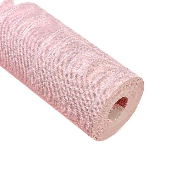 kurtrusly Non Tissé Autocollant Tridimensionnel Épais à Rayures Adapté aux Salons pour Adolescents, Couloirs halls 10 Mètres Rose Pâle