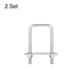 thumbnail image 3 of Unique Bargains Square U-Bolts 2 Sets 37mm Inner Width 70mm Length M6 304 Stainless Steel U Clamp Bolt, 3 of 5