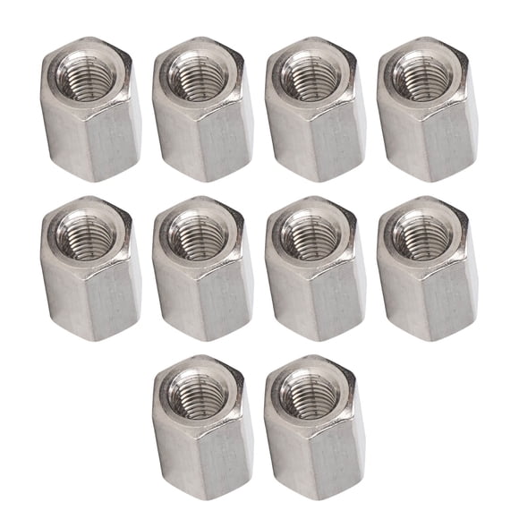 10-Pack M10x1.5 Stainless Steel Hex Coupling Nuts - 25mm Length, 304 Grade Rustproof Threaded Rod Connectors for Bolts & Studs