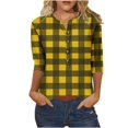 thumbnail image 4 of Birdeem Blouses pour Femmes T-Shirt Imprimé à Boutons Manches 3/4 Ample, 4 of 10