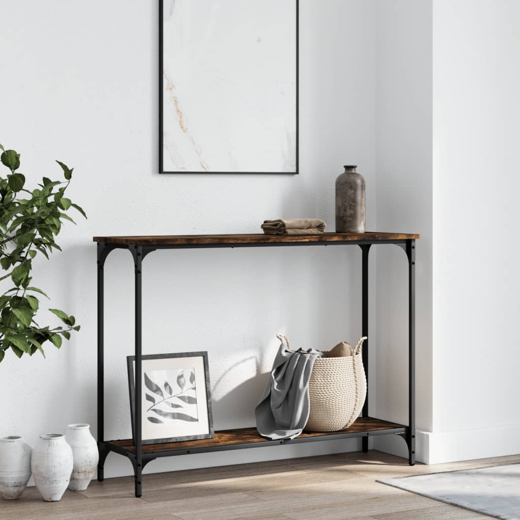 vidaXL Table Console Chêne Fumé 101x30,5x75 cm Bois Manufacturé