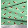thumbnail image 3 of Soimoi Green Moss Georgette Fabric Bird,Paw & Cocker Spaniel Dog Print Sewing Fabric Yard 42 Inch Wide, 3 of 3