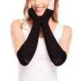 thumbnail image 2 of YOUSNH Gants Sans Doigts Longs Plus Chauds Punk Gothiques pour Femmes Café Taille Unique, 2 of 6