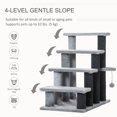 thumbnail image 4 of PawHut 4 Steps Cat Stairs, Small Cat Tree with Toy, 23.5" x 16" x 25", 4 of 10